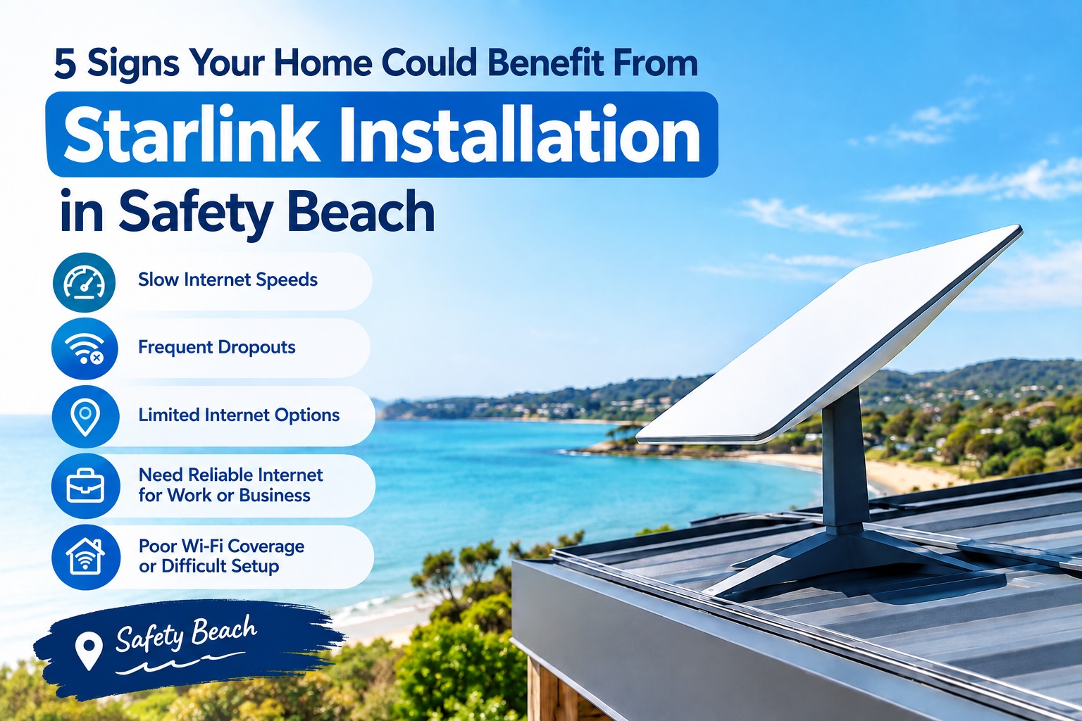 Starlink installation in Safety Beach